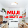 SmartLife Smart LED Ceiling Light WiFi APP Control Remote Dimmable Wooden Surface Mount Siling Light MUJI Ceiling Lamp - Image 8