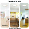 SmartLife Smart LED Ceiling Light WiFi APP Control Remote Dimmable Wooden Surface Mount Siling Light MUJI Ceiling Lamp - Image 7