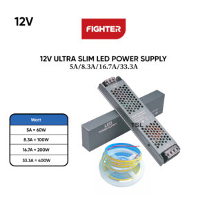 12V Ultra Slim LED Power Supply 5A 8.3A 16.7A 33.3A