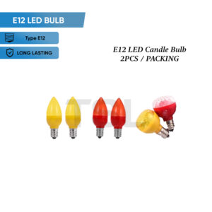E12 Red/Yellow LED Candle Bulb