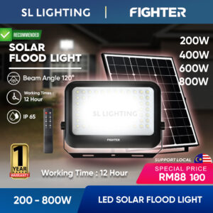 【Super Bright】Fighter 200W 400W 600W 800W Solar LED Flood Light Outdoor Waterproof