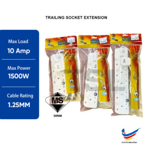 JE 3Gang/4Gang/5Gang Trailing Socket Extension~With Sirim Approved