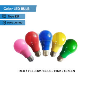 LED Color Bulb E27 Red/Yellow/Pink/Blue