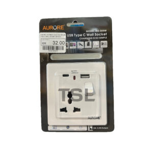 AURORE 13A Multi S/S/O AG-509 USB & Type-C Wall Socket (White)