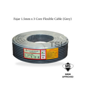 Fajar 1.5mm x 3 Core Flexible Cable (Grey)