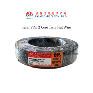 Fajar 2 Core VDE Twin Flat Wire 80M (Black)