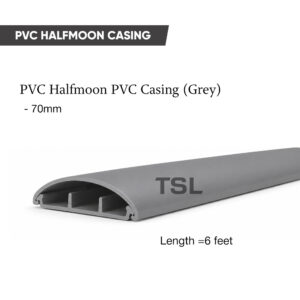 Half Moon PVC Floor Cable Casing (Grey)-70mm