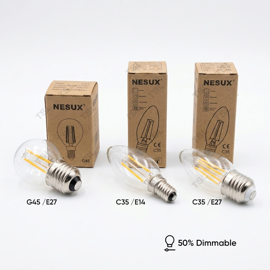 G45/C35 Dimmable LED Bulb E14/E27 2700K Warm White