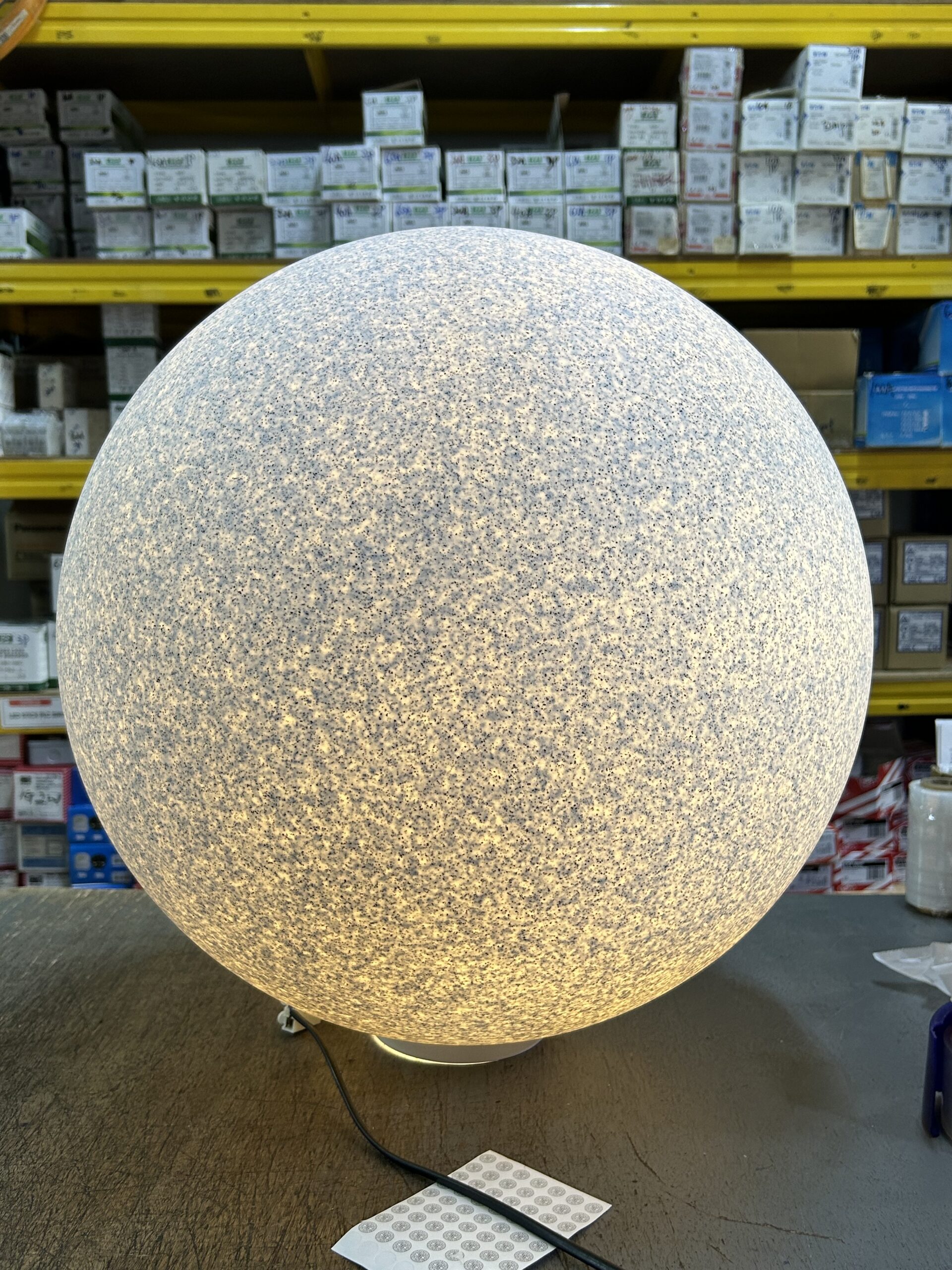 Outdoor Moon Light LED Marble Style Garden Lamp E27 White Granite Globe Pillar Light 250/300/400/500mm - Image 3